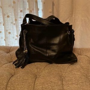 NEW LEATHER Beautiful black bag 10x13